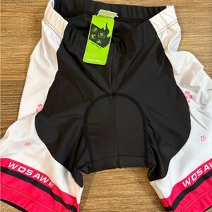 Women's Black and White Bike Shorts